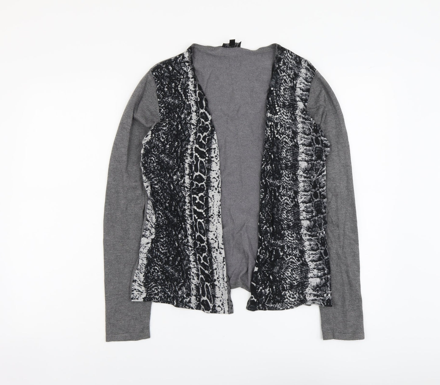 Casamia Womens Grey V-Neck Viscose Cardigan Jumper Size S