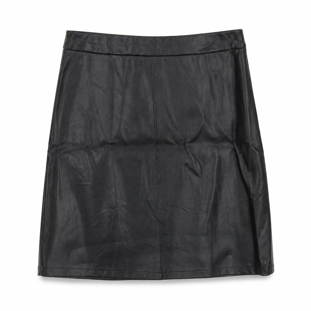 Papaya Womens Black Polyester A-Line Skirt Size 10 Zip