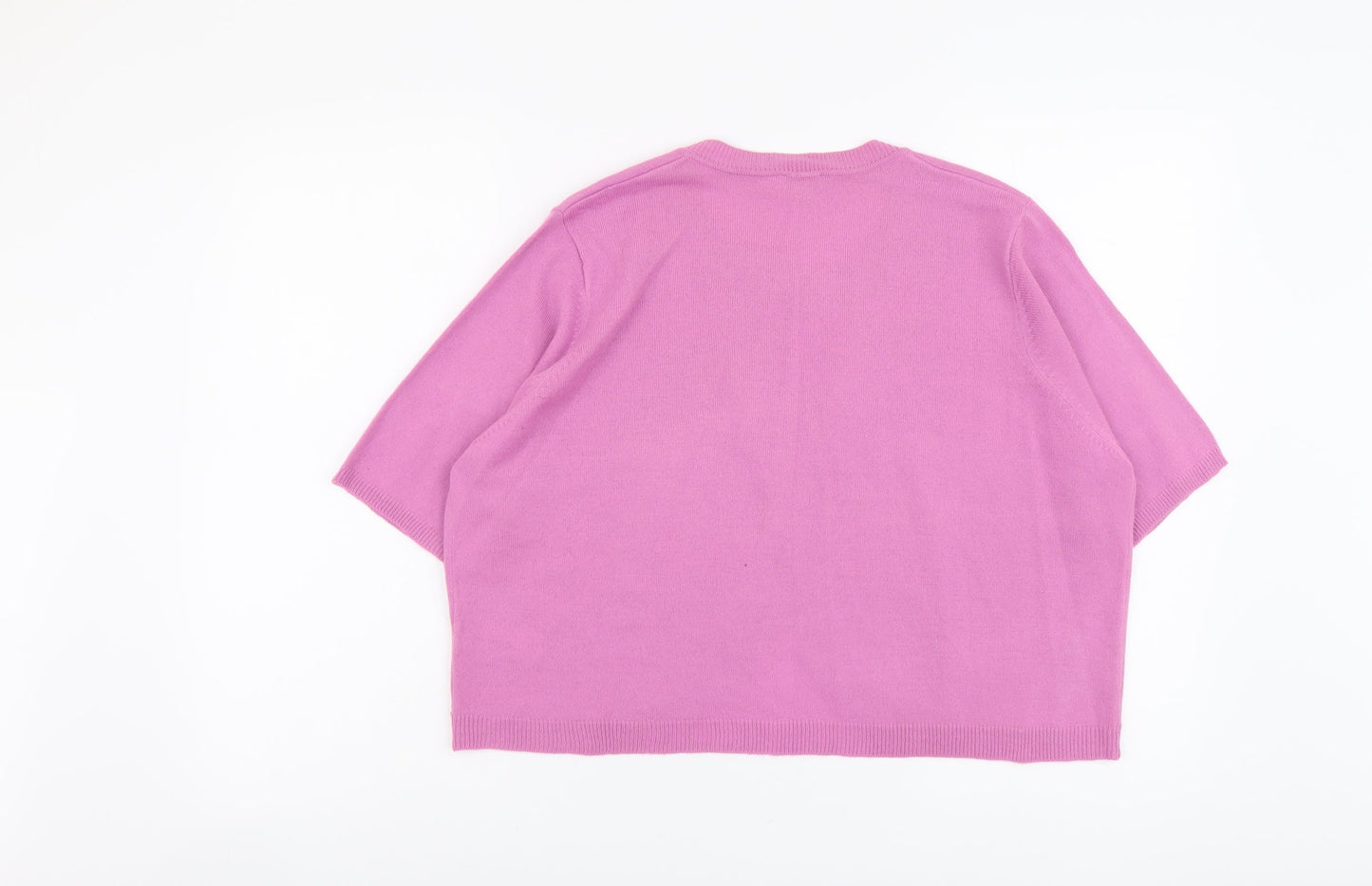Simply Be Womens Pink V-Neck Acrylic Cardigan Jumper Size 16