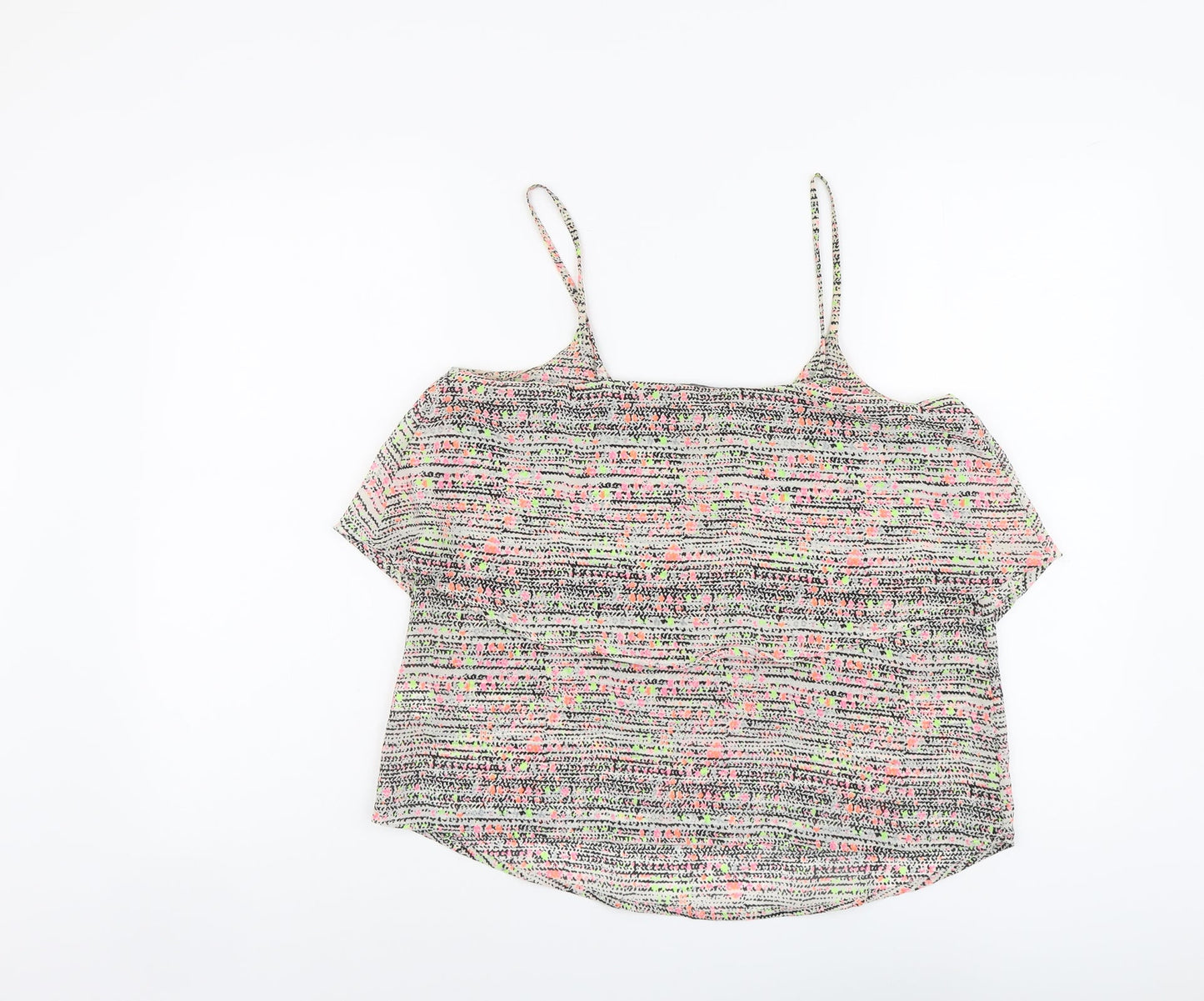 Atmosphere Womens Multicoloured Geometric Polyester Camisole Tank Size 10 Square Neck