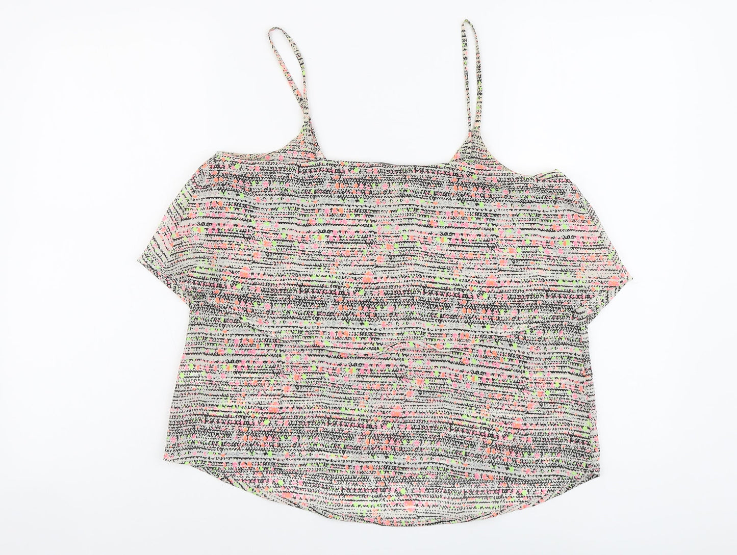 Atmosphere Womens Multicoloured Geometric Polyester Camisole Tank Size 10 Square Neck