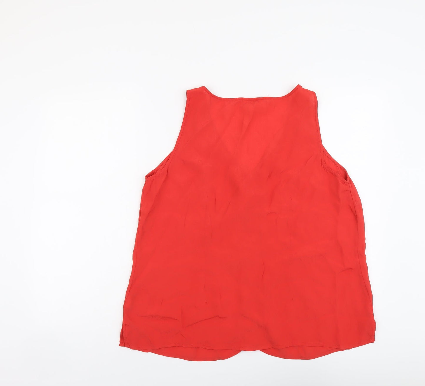 Monsoon Womens Red Polyester Basic Button-Up Size 16 V-Neck