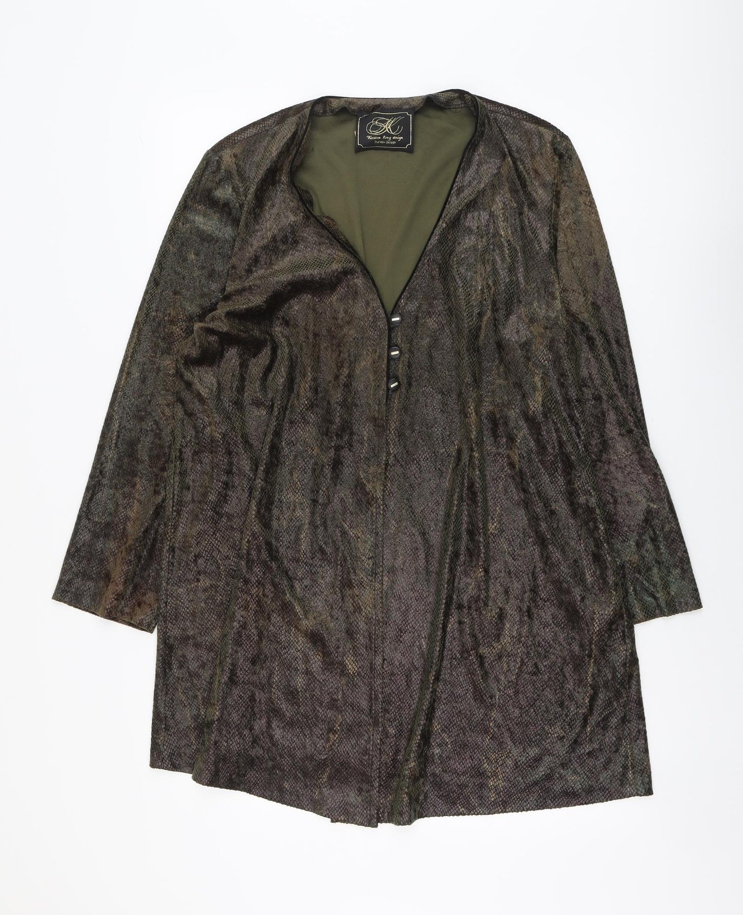Kristen Krog Womens Green Jacket Size 14 Button