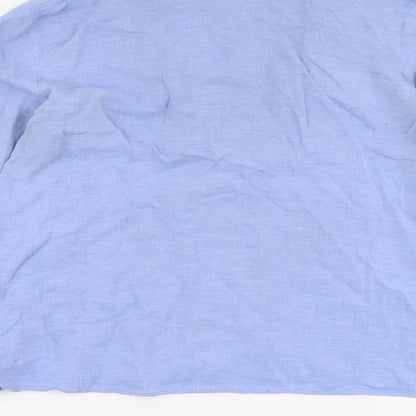Zara Womens Blue Viscose Basic Blouse Size M Round Neck
