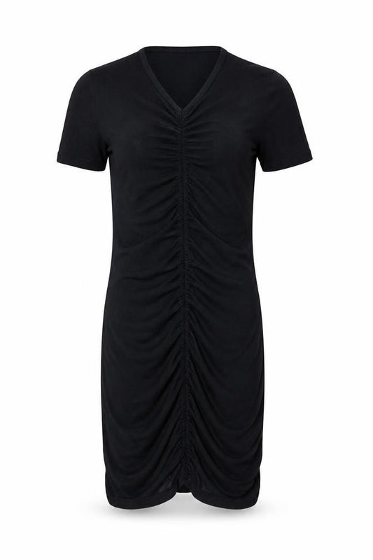 PRETTYLITTLETHING Womens Black Viscose Bodycon Size 4 V-Neck Pullover