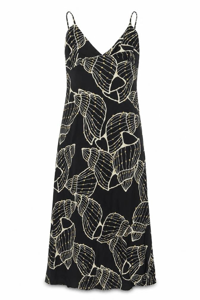 Primark Womens Black Geometric Viscose Trapeze & Swing Size 8 V-Neck Zip - Seashell Pattern