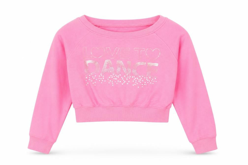 Brody Girls Pink 100% Cotton Pullover Sweatshirt Size 11-12 Years Pullover - Love To Dance