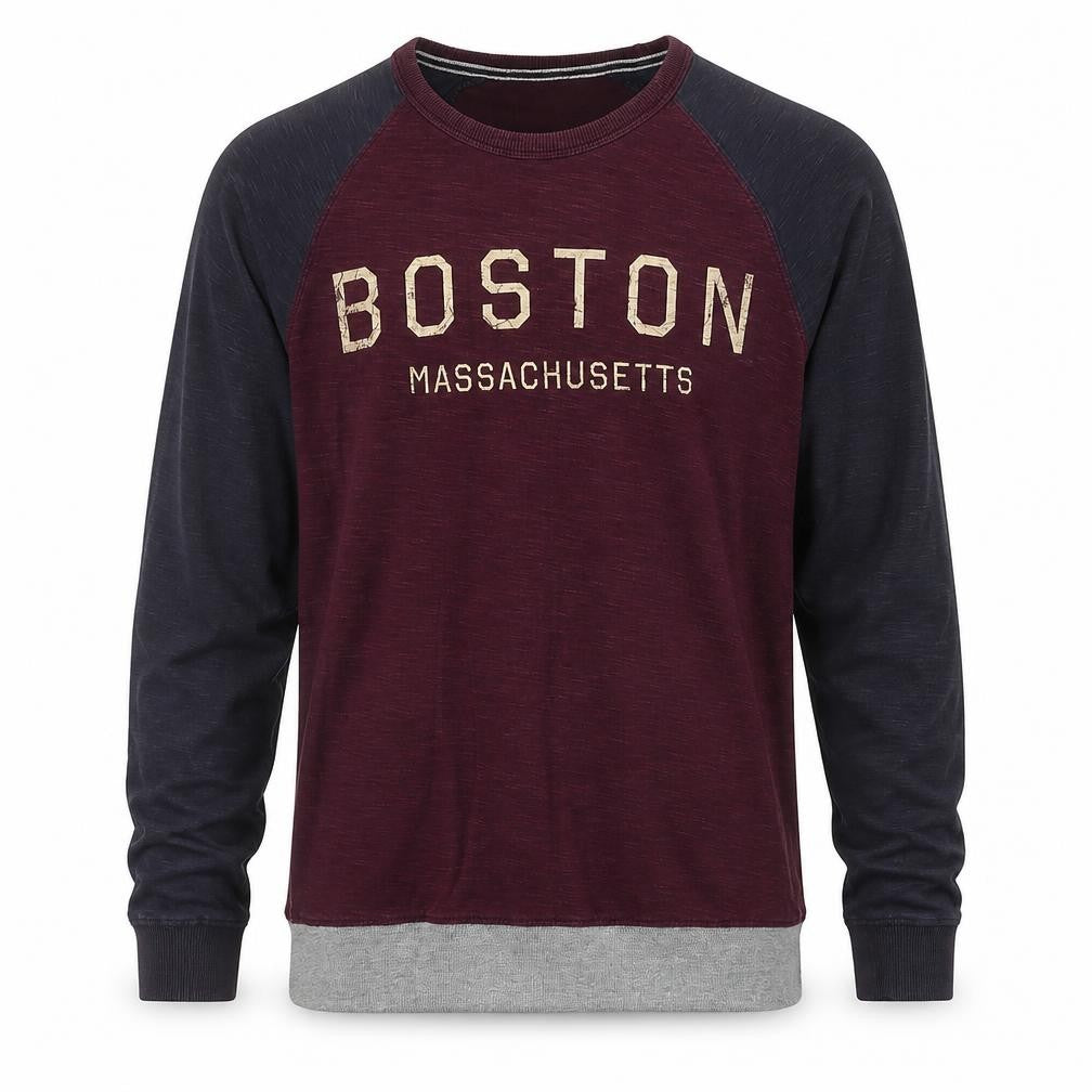Easy Mens Red Polyester Pullover Sweatshirt Size M - Boston