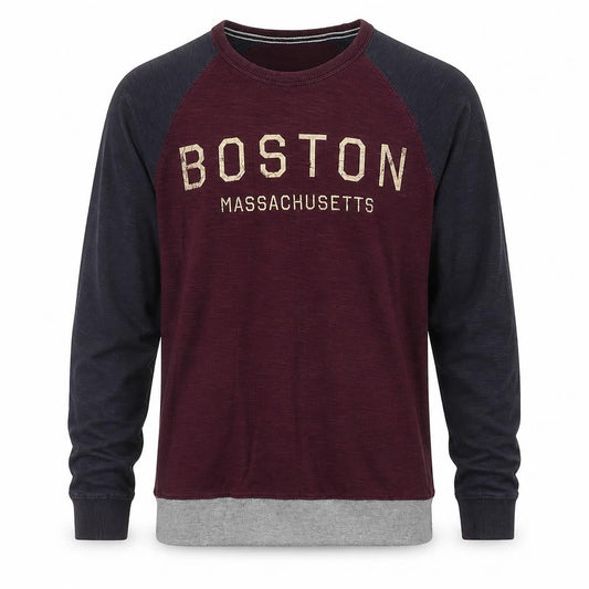 Easy Mens Red Polyester Pullover Sweatshirt Size M - Boston