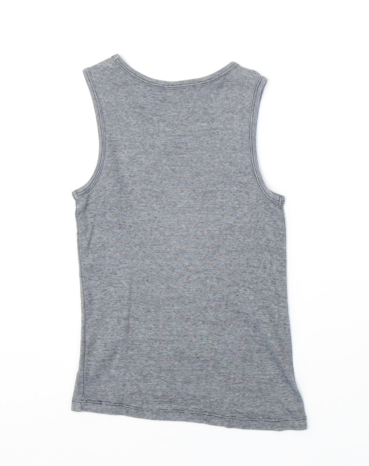 H&M Boys Blue Cotton Basic Tank Size 6-7 Years Scoop Neck Pullover