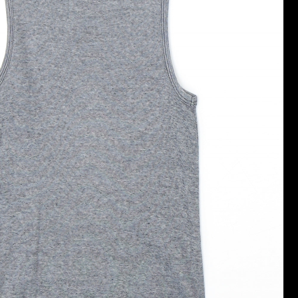H&M Boys Blue Cotton Basic Tank Size 6-7 Years Scoop Neck Pullover