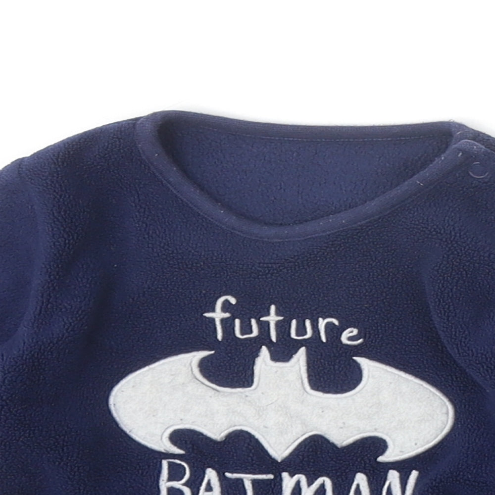 George Boys Blue Polyester Pullover Jumper Size 3-6 Months Snap - Future Batman