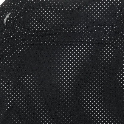 Oasis Womens Black Polka Dot Polyester Basic T-Shirt Size M Boat Neck