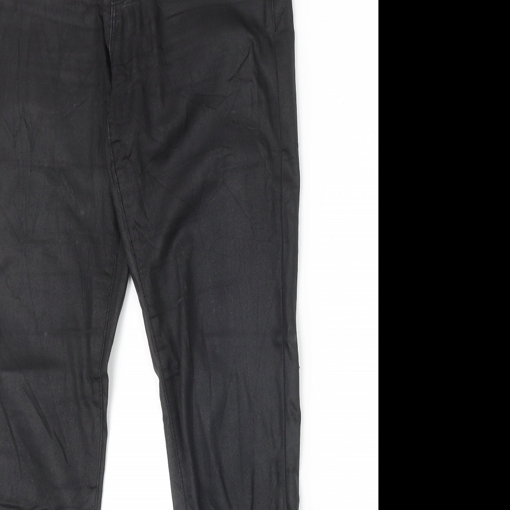 Amisu Womens Black Cotton Straight Jeans Size 10 Regular Zip