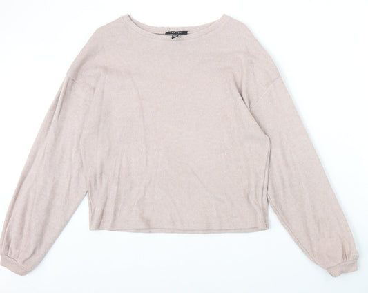 New Look Womens Pink Polyester Pullover Sweatshirt Size S Pullover