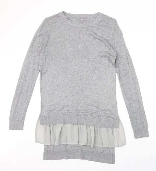 NEXT Womens Grey Round Neck Polyester Pullover Jumper Size 10