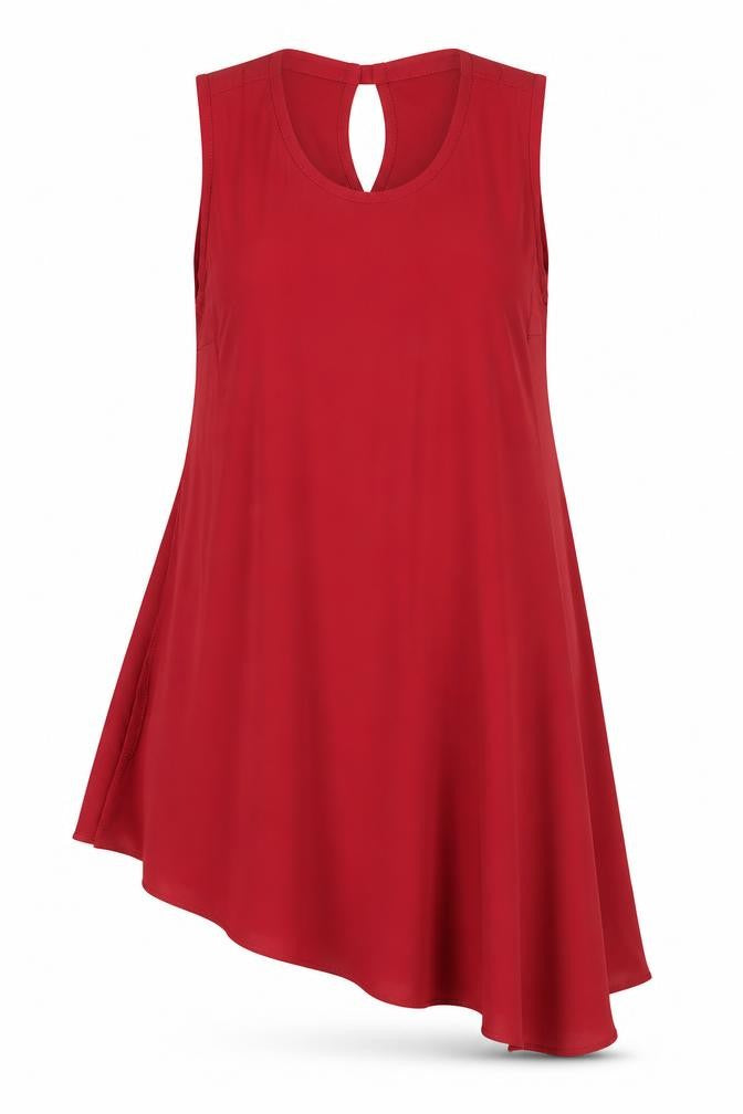 Peacocks Womens Red Polyester A-Line Size 12 Round Neck Buckle