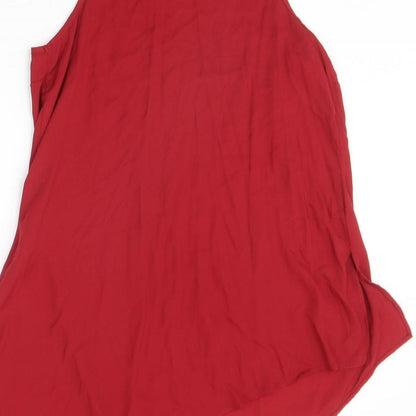 Peacocks Womens Red Polyester A-Line Size 12 Round Neck Buckle