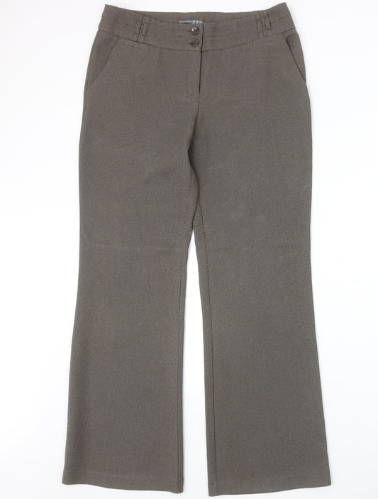 Atmosphere Womens Brown Polyester Trousers Size 12 Regular Zip