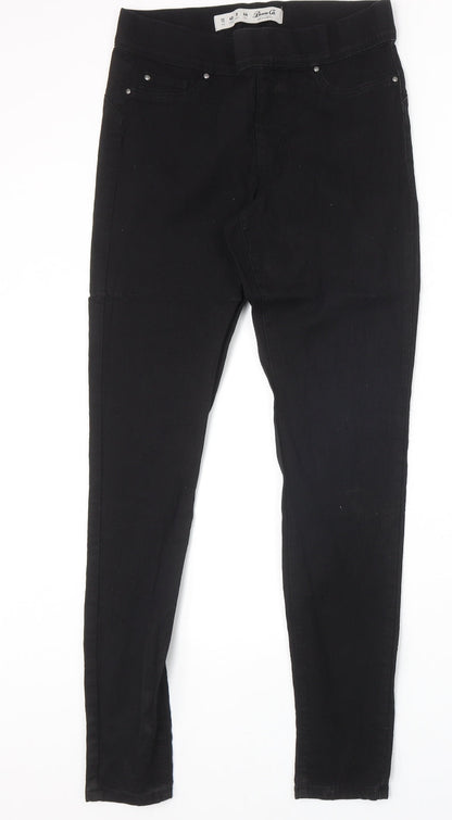 Denim & Co. Womens Black Cotton Jegging Trousers Size 12 Regular