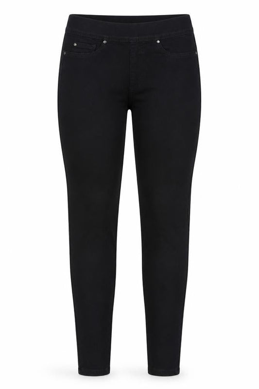 Denim & Co. Womens Black Cotton Jegging Trousers Size 12 Regular