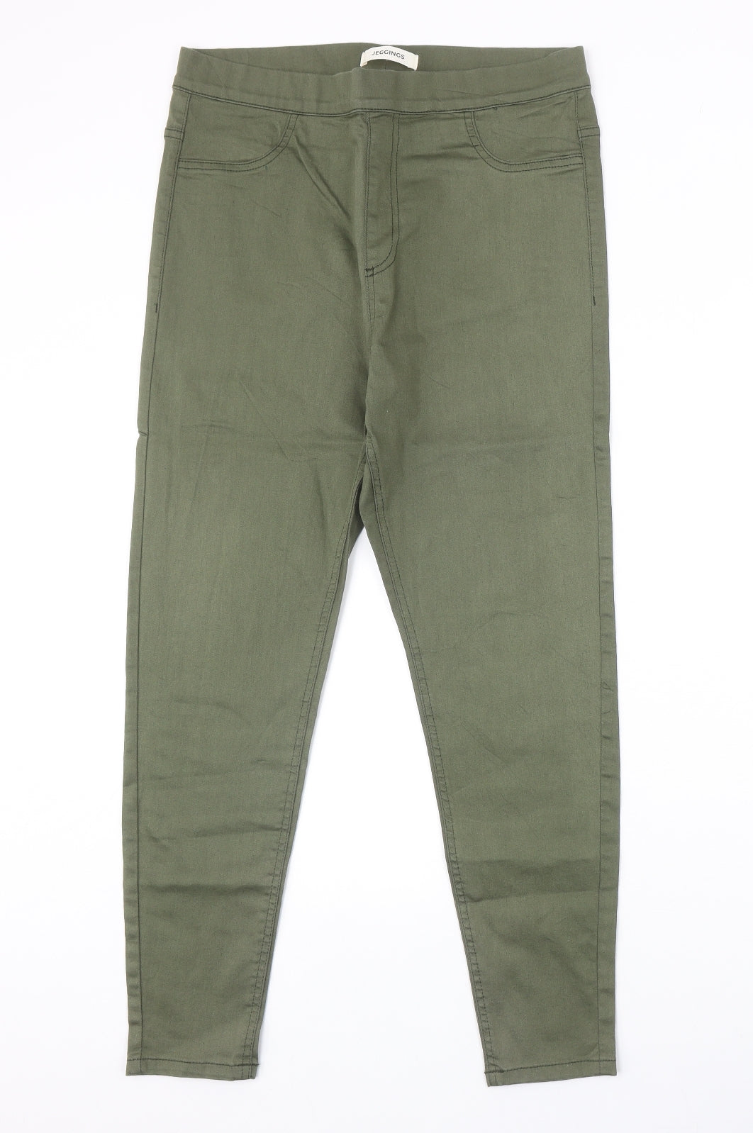 Preworn Womens Green Cotton Jegging Jeans Size 30 in Regular