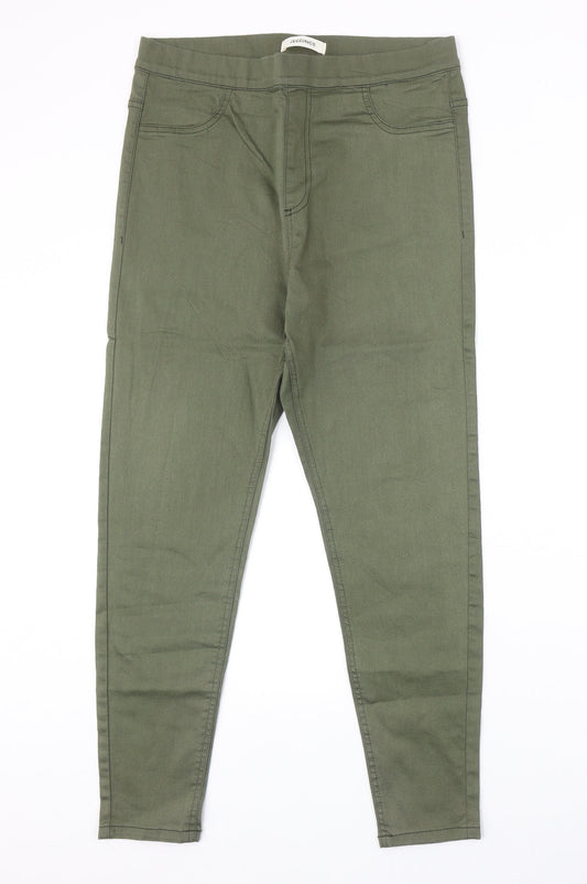 Preworn Womens Green Cotton Jegging Jeans Size 30 in Regular