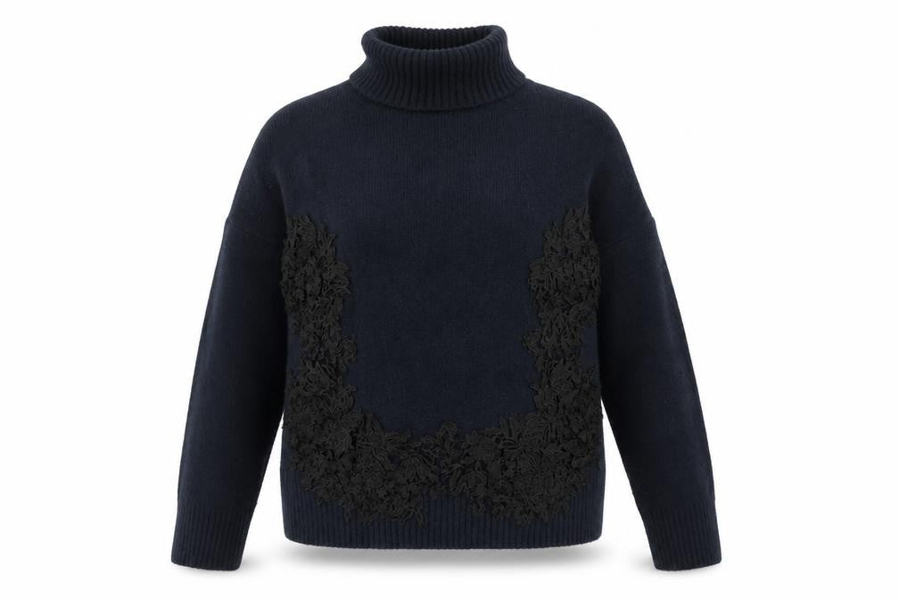Marks & Spencer Womens Blue High Neck Acrylic Pullover Jumper Size S