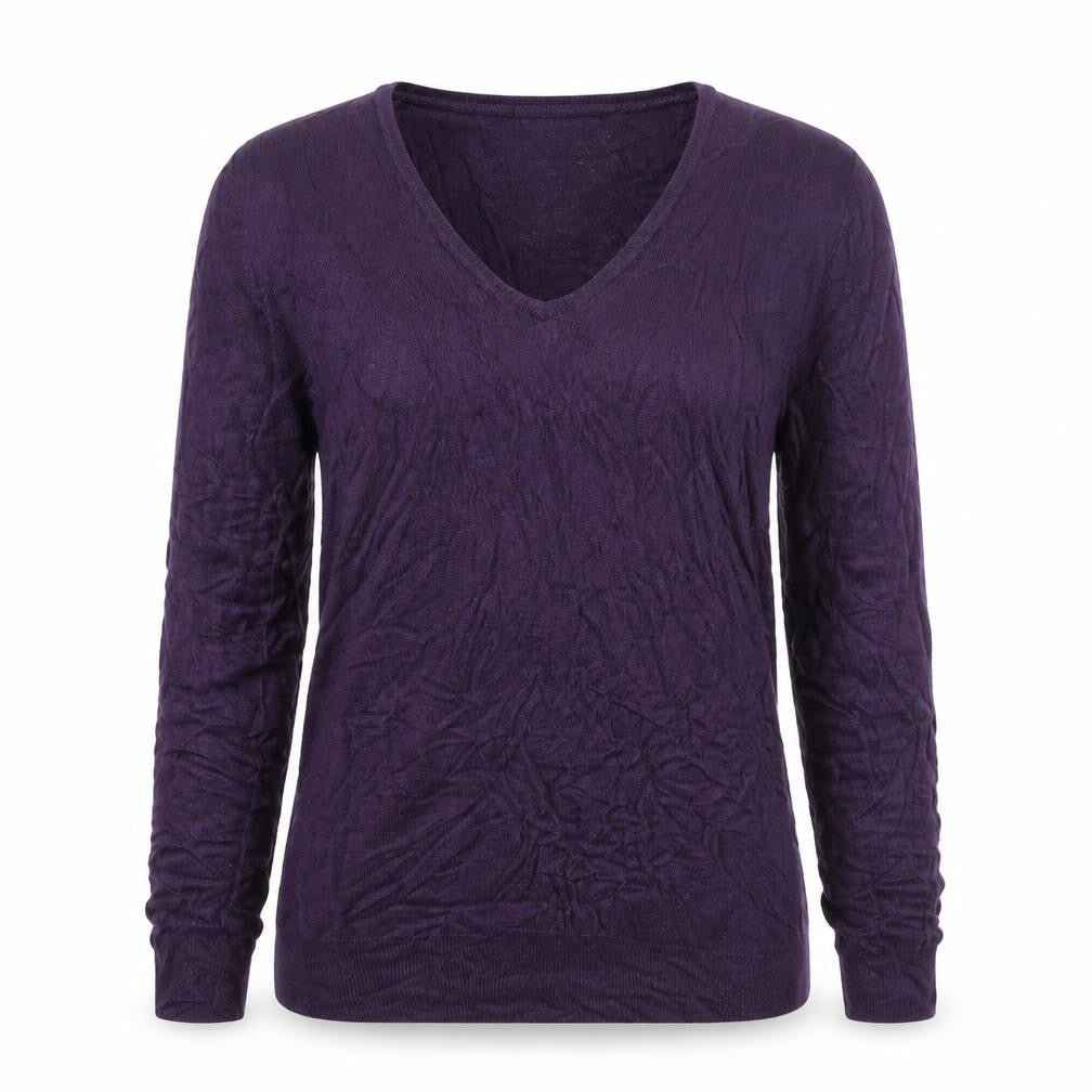 Marks & Spencer Womens Purple V-Neck Acrylic Pullover Jumper Size 10