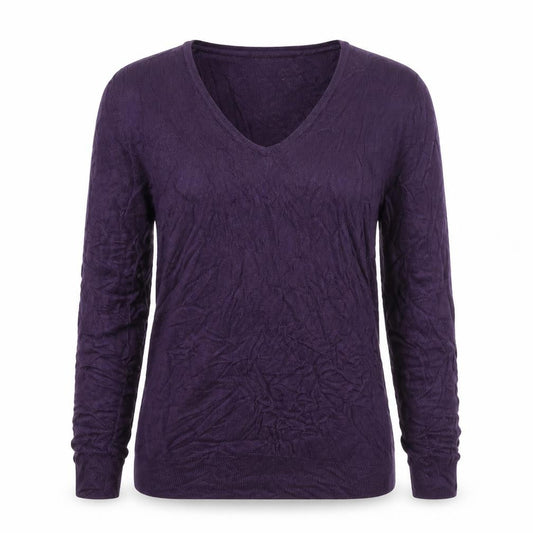 Marks & Spencer Womens Purple V-Neck Acrylic Pullover Jumper Size 10