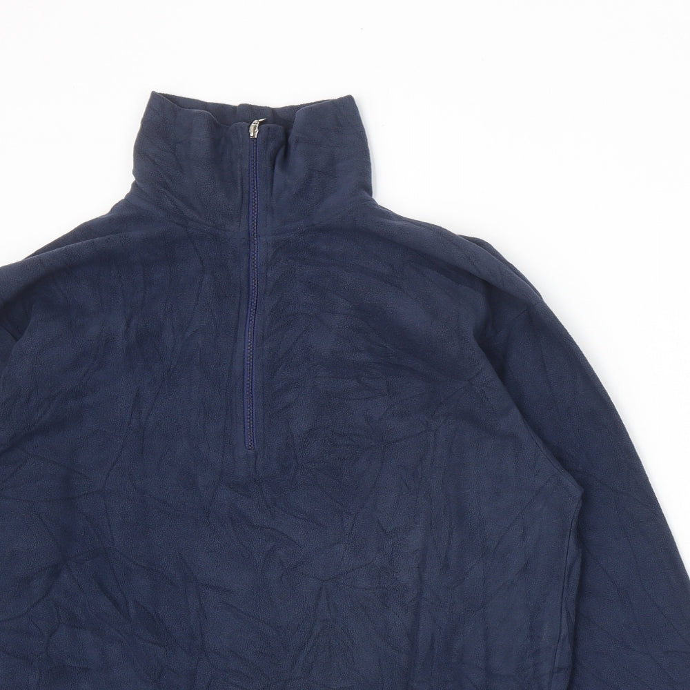 Preworn Womens Blue Polyester Pullover Sweatshirt Size M Zip