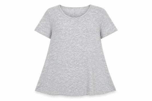 New Look Womens Grey Polyester Tunic T-Shirt Size 6 Round Neck
