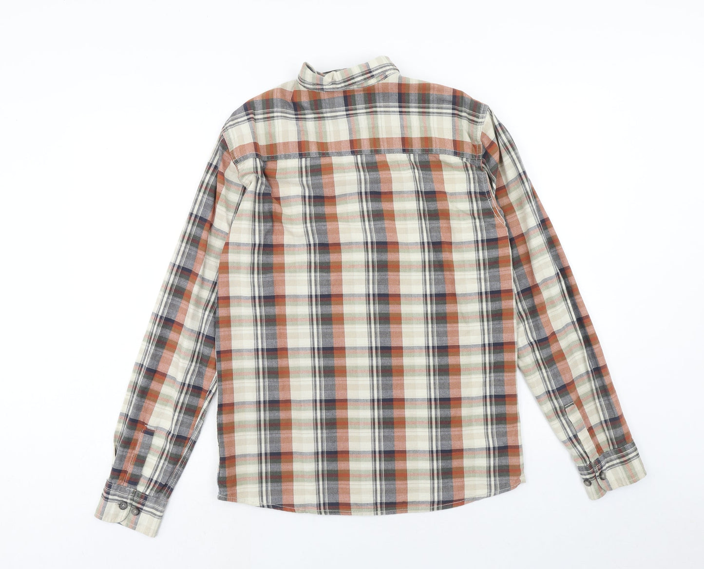 J.Hampton Mens Multicoloured Plaid Cotton Button-Up Size S Collared Button