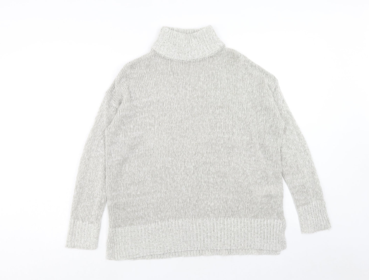 New Look Womens Grey High Neck Acrylic Pullover Jumper Size S