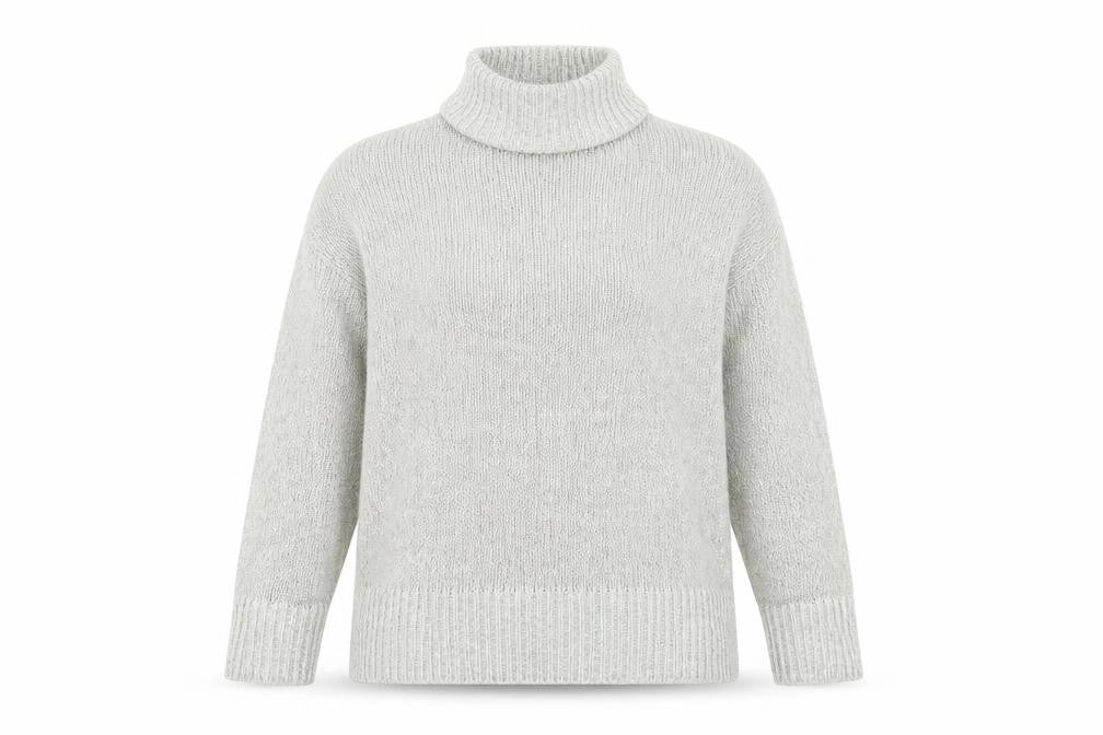 New Look Womens Grey High Neck Acrylic Pullover Jumper Size S