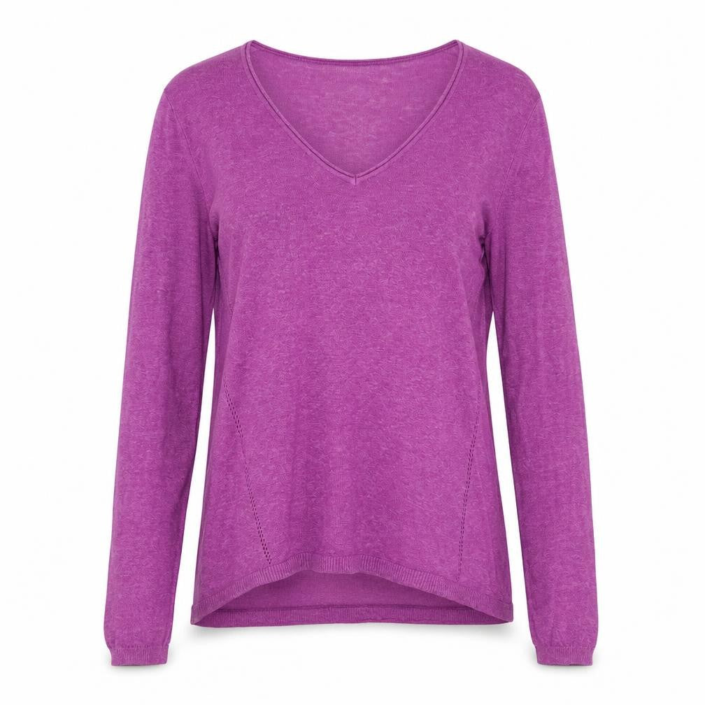 La Redoute Womens Purple V-Neck Viscose Pullover Jumper Size 10