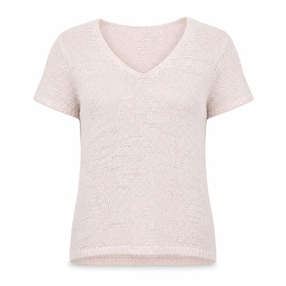 Per Una Womens Pink Acrylic Basic T-Shirt Size L V-Neck