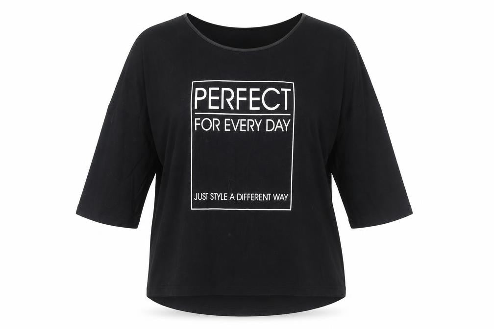 ESMARA Womens Black Cotton Basic Blouse Size L Scoop Neck - Perfect for Every Day