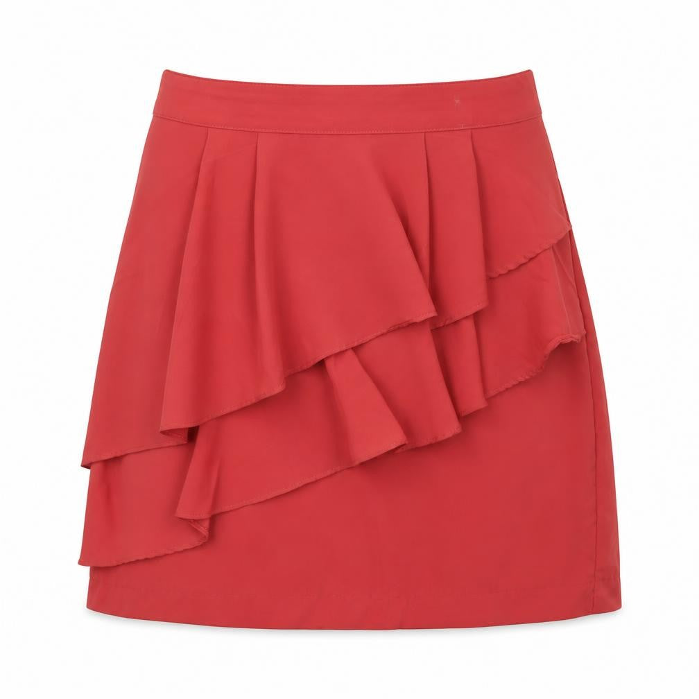 H&M Womens Orange Polyester A-Line Skirt Size 8 Zip