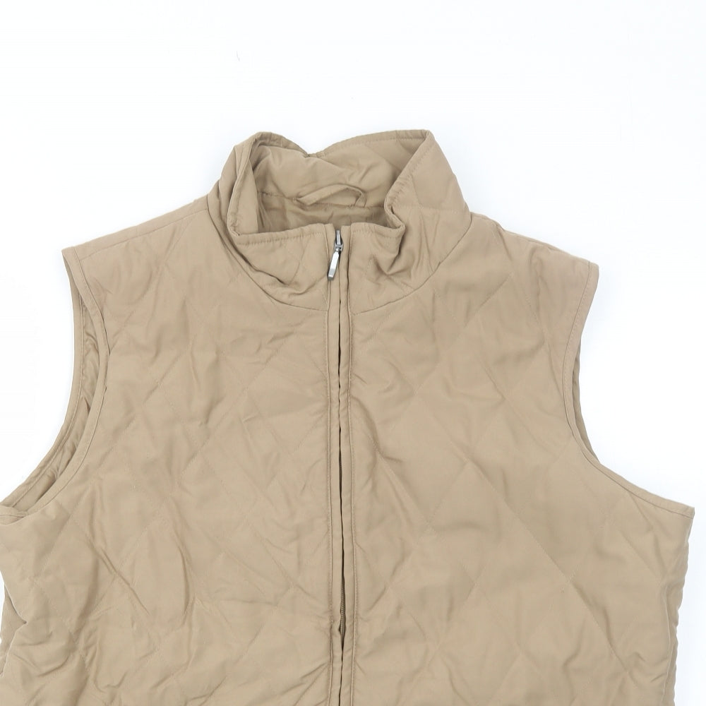 EWM Womens Beige Gilet Jacket Size M Zip
