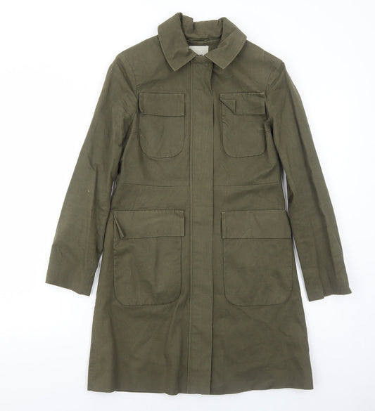 ASOS Womens Green Rain Coat Coat Size 6 Zip