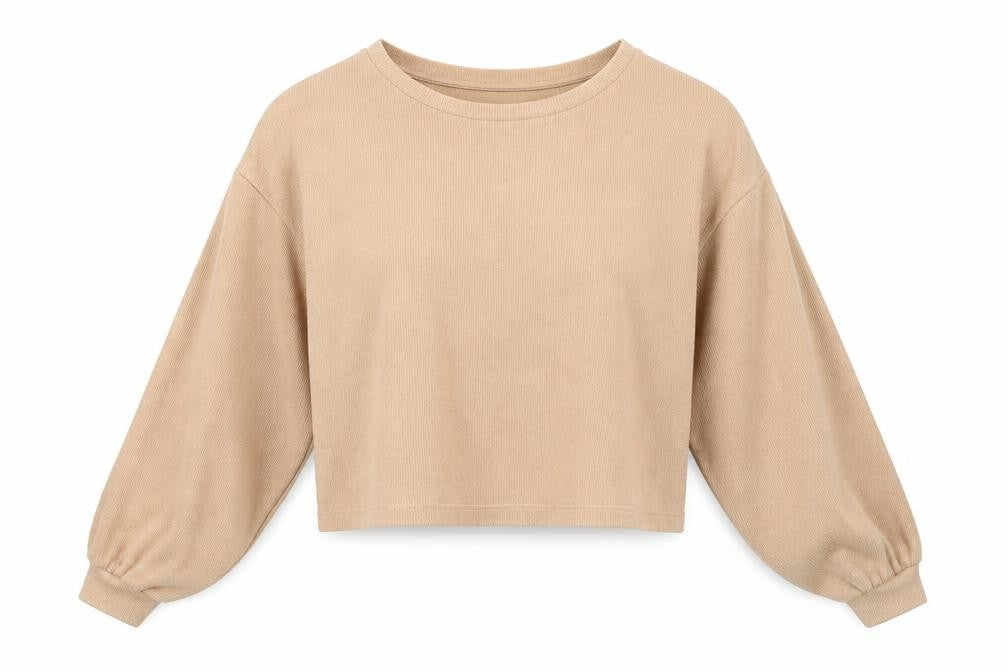 New Look Womens Beige Cotton Pullover Sweatshirt Size M Pullover