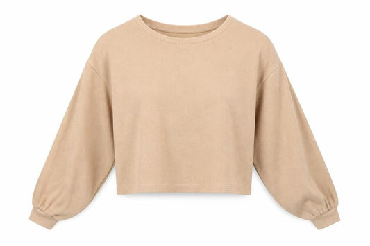 New Look Womens Beige Cotton Pullover Sweatshirt Size M Pullover
