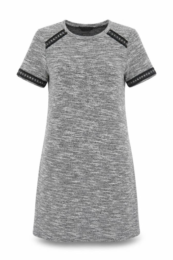 Miss Selfridge Womens Grey Polyester A-Line Size 8 Round Neck Pullover