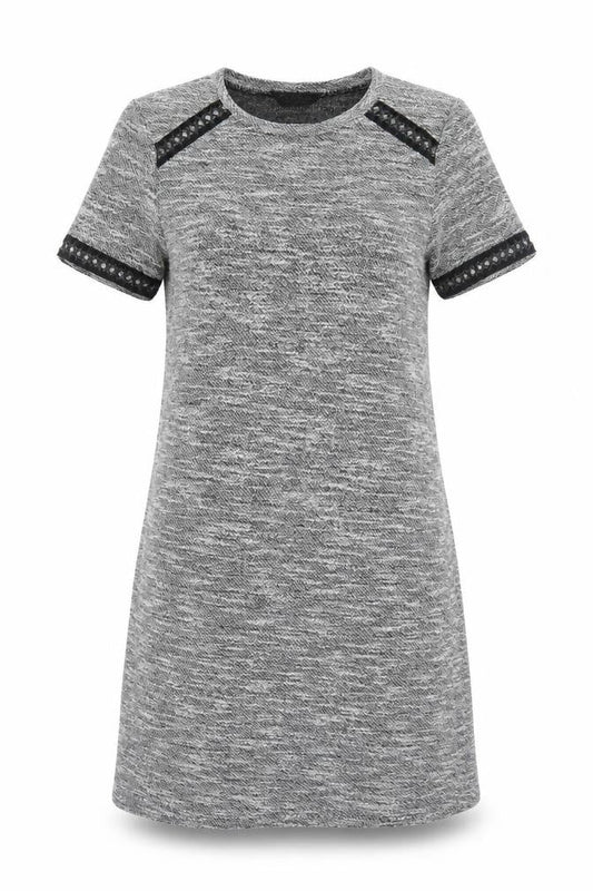 Miss Selfridge Womens Grey Polyester A-Line Size 8 Round Neck Pullover