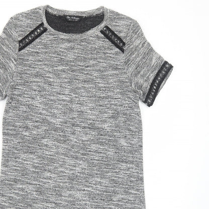 Miss Selfridge Womens Grey Polyester A-Line Size 8 Round Neck Pullover