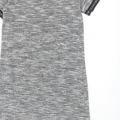 Miss Selfridge Womens Grey Polyester A-Line Size 8 Round Neck Pullover