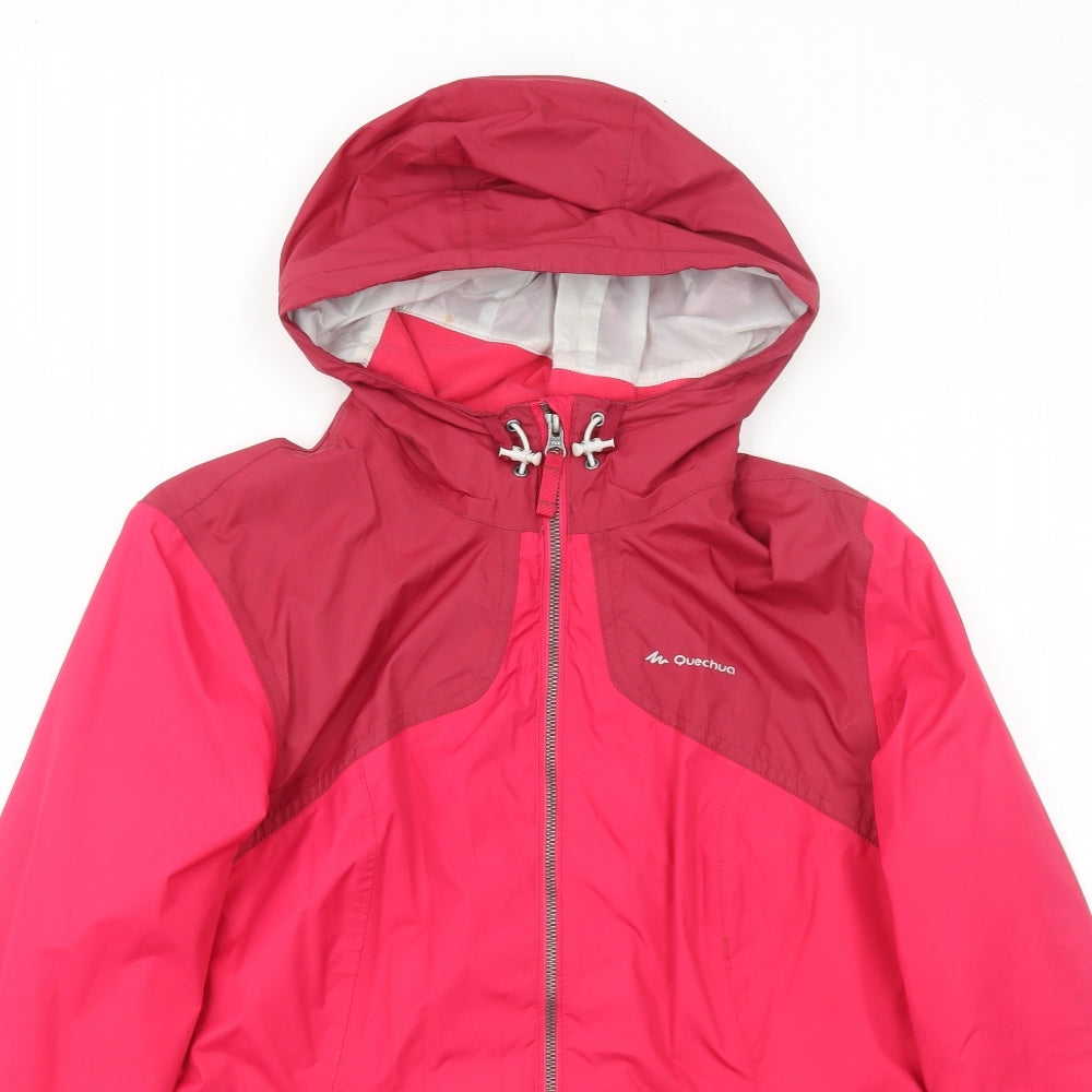 DECATHLON Womens Pink Windbreaker Coat Size L Zip