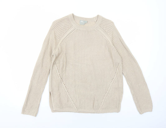 ASOS Womens Beige Round Neck Acrylic Pullover Jumper Size 8