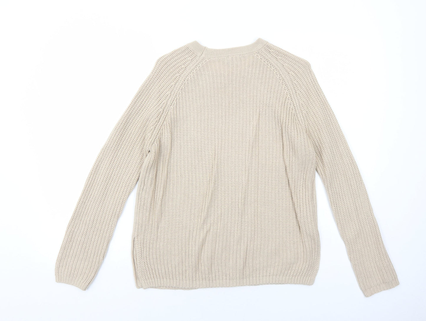 ASOS Womens Beige Round Neck Acrylic Pullover Jumper Size 8